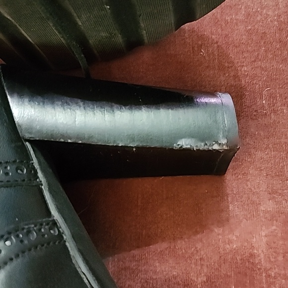 Franco Sarto Black Chunky Heeled Lace-up Genuine Leather Pumps US 9.5 - Picture 7 of 14